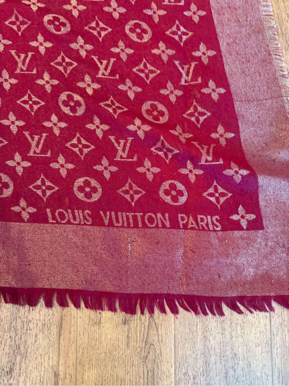 Louis Vuitton Burgundy Monogram Shine Shawl